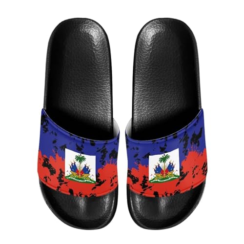 House Slippers for Men Flag Themed Open Toe Slippers for Women Slides