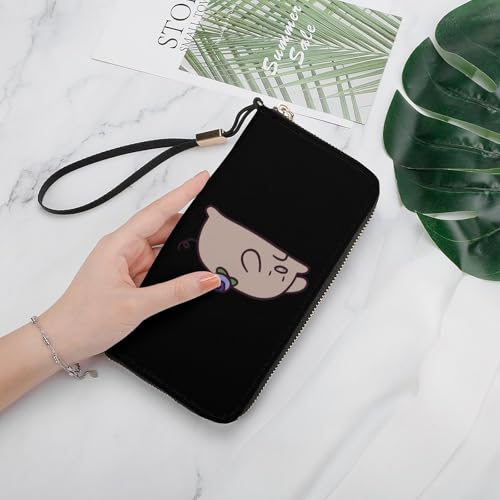 Blueberry Long Wallet for Women Men Coin Pouch Credit Card Holder Zipper Purses with Wristlet4