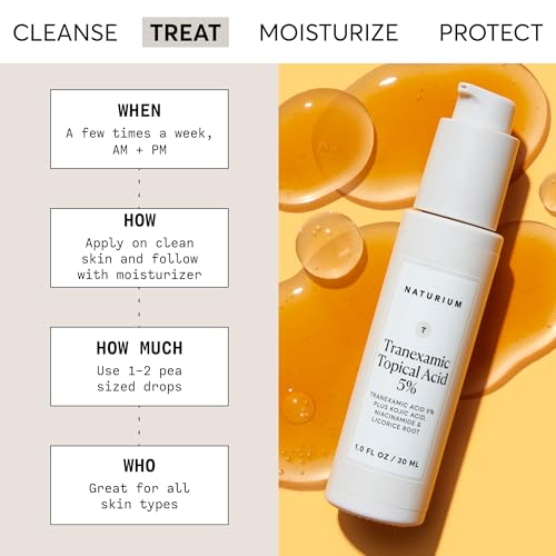 Naturium Tranexamic Topical Acid 5%, Face & Skin Care, with Kojic Acid, Niacinamide & Licorice Root, 1 oz
