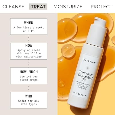 Naturium Tranexamic Topical Acid 5٪ ، العناية بالوجه والجلد ، مع حمض الكوجيك ، Niacinamide & Licorice Root ، 1 أونصة