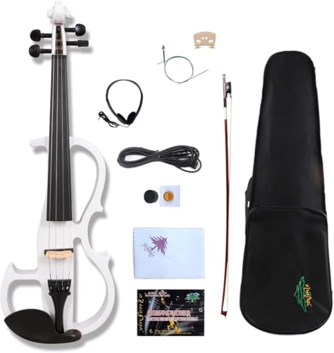 Yinfente 16inch Silent Electric Viola Solid Wood 4 String With Ebony Fittings&Hard Case& Brazilwood...