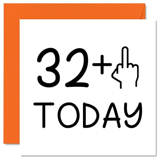 Tarjeta cumpleaños 33 años divertida mujer, dedo medio, tarjetas cumpleaños groseras hombres, tarjetas felicitación cumpleaños 145 mm x 145 mm, tarjetas broma hija, hijo, hermana, hermano, tía tío