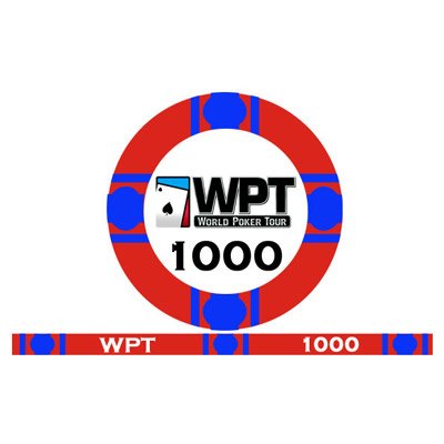 WPT World Poker Tour Replica Poker Chips Value 1000 Blister Pack of 25 Ceramic Chips 10g, Red