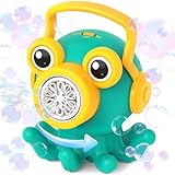 BONITOTO Octopus Bubble Machine Toys – Rotatable Portable Automatic Bubble Maker with LED Light for 3 to 7 Year Old Kids, Birthday Gifts for Ages 4-8, Outdoor Bath Time & Party Fun