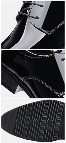 Mens Faux Patent Leather Classic Lace-up Formal Business Oxford Tuxedo Dress Shoes for Men4