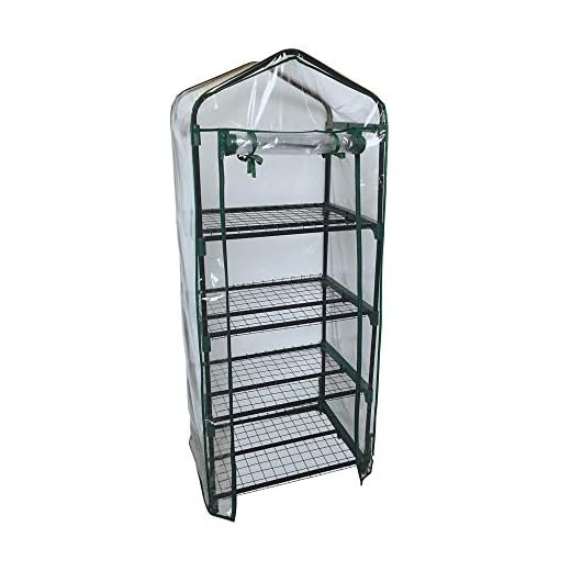 ShelterLogic 23" x 17" x 57" GrowIT 4-Tier Mini Grow House Outdoor or Backyard Easy Assembly Portable Greenhouse, Translucent
