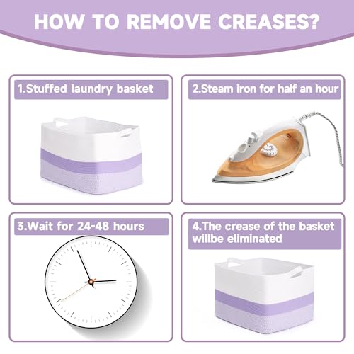 50% Off CLHMILY&Z Cotton Rope Storage Basket - Purple & White