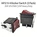 HY12-9-4 Rocker Switch (2 Pack) 20A 125/250V 2HP 4-Pin DPST ON-Off Heavy Duty Power Button Replacement for Table Saws, Woodworking Machinery, and Industrial Workshop Equipment