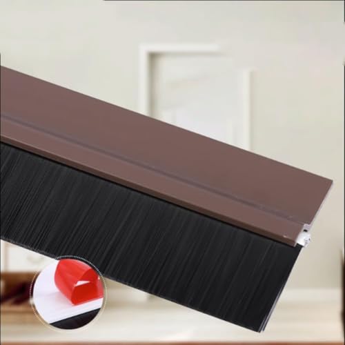 Image of Door Bottom Brush Seal Strip with Aluminum Plate & Nylon Bristles Brush for Air & Sound Blocking 100CM (4)