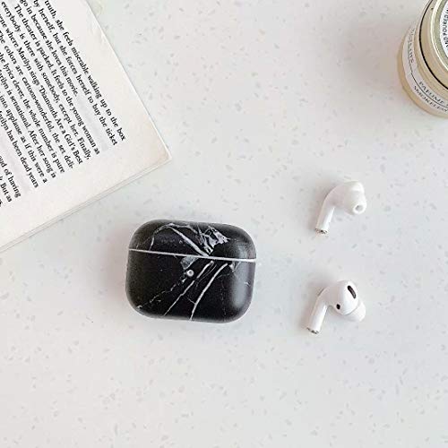 AirPods Case Marble Cover Airpod 1 2 TPU Cover Airpod Case Portable Shockproof Waterproof Protective Accessories Skin for Apple AirPods Earphones Earpods Earbuds Charging Case black