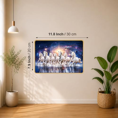 Image of 7 Running Horses Vastu Photo Frame, 8x12 Inch