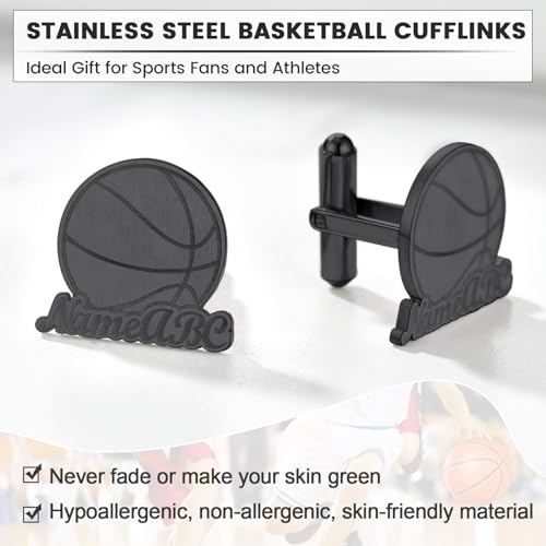 Mancuernillas personalizadas para hombre con número y nombre miniatura 3