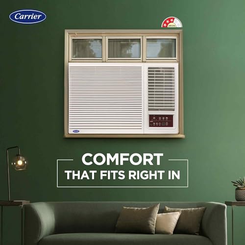 Image of Carrier 1.5 Ton 3 Star Inverter Window AC(Copper,High Density Filter for Dust Filtration, 2Way Air Directional Control, ESTRA Fxi,CIW19SC3R35F0,White)