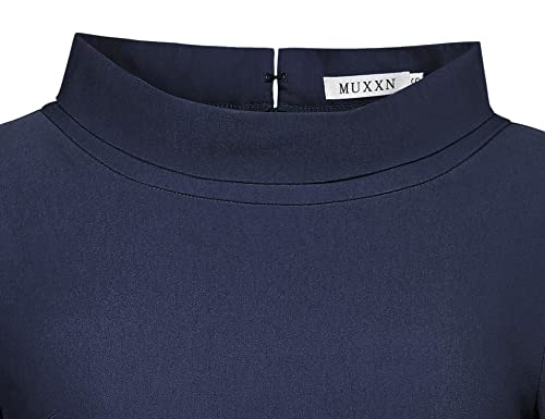 Image of MUXXN Women's 1950s Vintage 3 /4 Sleeve Elegant Collar Cocktail Evening Dress