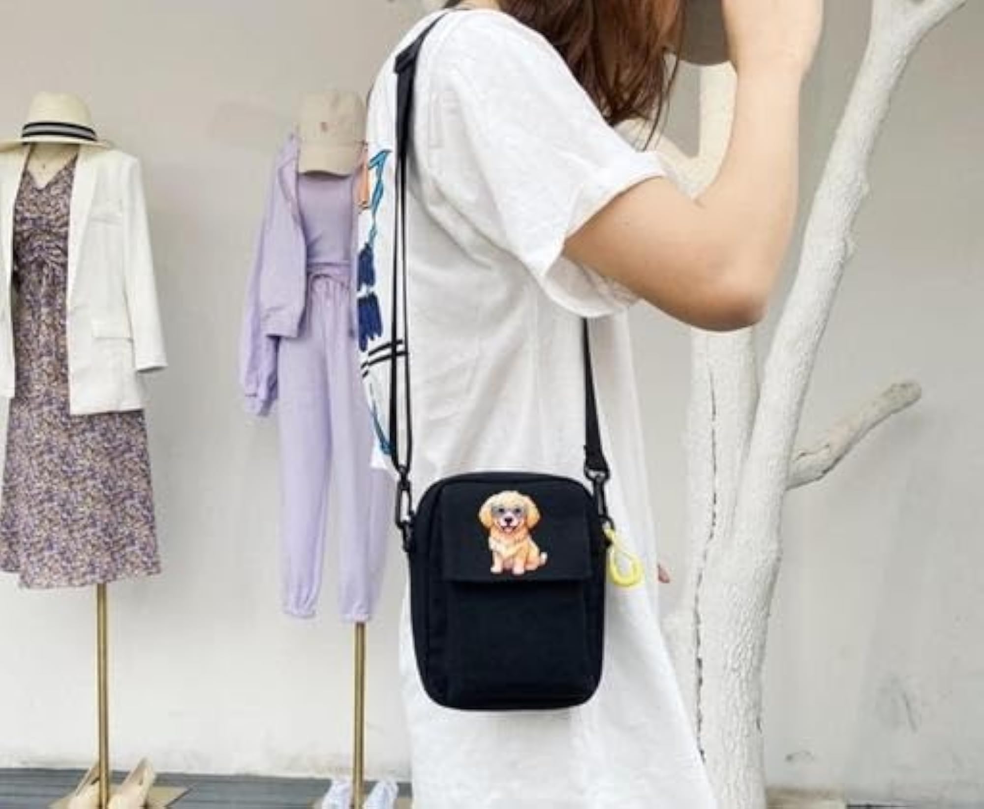 Trendy Messenger Sling Bag, Lightweight Canvas Travel Bag