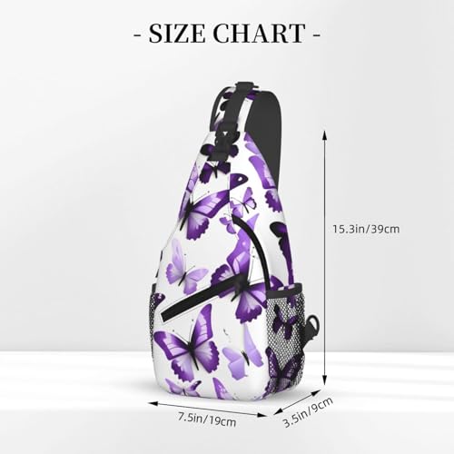 Mochila cruzada compacta con diseño de mariposas negra miniatura 3