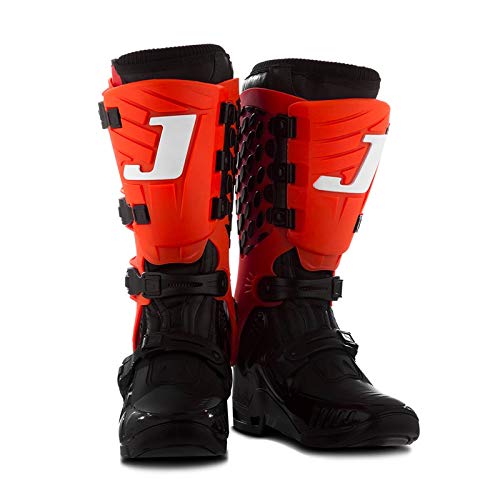 Bota Motocross Articulada Jett Hi-Vis Preta/Vermelha 40