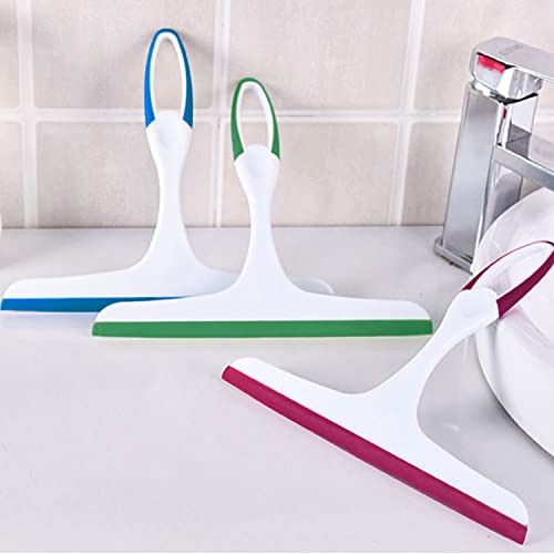 Image of 3 Pack Rubber Glass Shower Door Squeegee with 3 Shower Hooks, Multifunctional Squeegee Tool