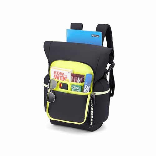 Image of American Tourister Dank | 43.32 Ltrs | 3 Compartments | Bottle Pocket | Ergonomic Padded Back Panel & Shoulder Straps | High School Backpack | 1 Year International Warranty | Black