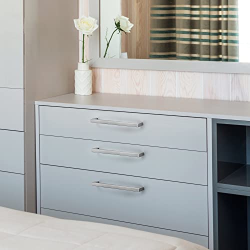 Image of Ravinte 5 Pack 7-1 /2 Inch Square Cabinet Handles - Satin Nickel Pulls, Brushed Nickel Drawer Pulls, Kitchen Hardware for Cabinets and Cupboards