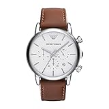 [エンポリオアルマーニ] EMPORIO ARMANI Chronograph White Dial Brown Leather Mens Watch AR1846 男性 メンズ 腕時計 【並行輸入品】