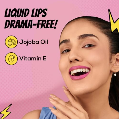Image of RENEE Everyday Quick Stay Liquid Lipstick - Rosie Romance, Matte Long Wear Lip Colour for Women, Lightweight Hydrating Non Drying Formula with Jojoba Oil and Vitamin E, Rich Colour Payoff, 1 ml