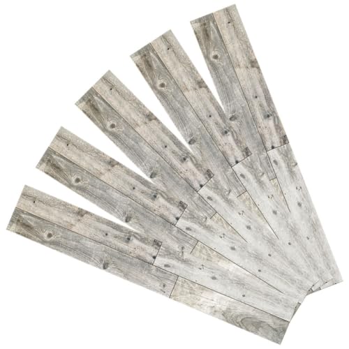 Toddmomy Vinilo Autoadhesivo para Suelos Diseño de Veta de Madera en Gris, 5 Piezas de Pvc Decorativas y Protectoras para Decoración de Habitación y Oficina