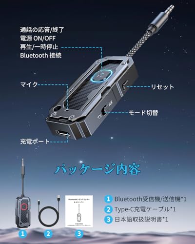 STDRIVO Bluetooth 5.4 トランスミッター & レシーバー 2-in-1 の商品画像 6