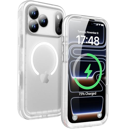 SPORTLINK for iPhone 18 Pro, 17 Pro Waterproof Case, Mag/Frosted Clear