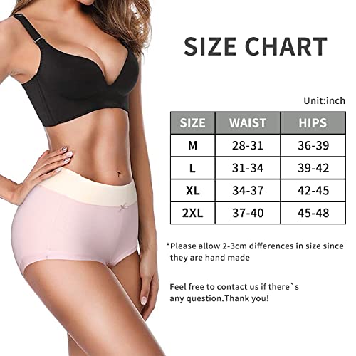 Moonsjones Women Underwear - Women Panties High Waisted Soft Breathable Full Coverage Ladies Briefs 5 Pack #TOP6