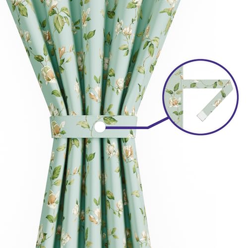 Image of Wakefit Printed Blackout Window Curtains 5 Feet | Set of 2 | Upto 99% Room Darkening | Double Layered Fabric | Thermal Insulated & Noise Reducing Curtains for Living Room & Home Decor | Petal Aqua