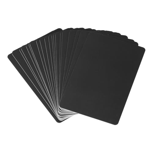PATIKIL Tarjetas PVC en blanco, paquete 20 tarjetas identificación plástico para inyección tinta CR80 30 MIL blancas, tarjetas visita imprimibles, impresión a doble cara impermeable, negra