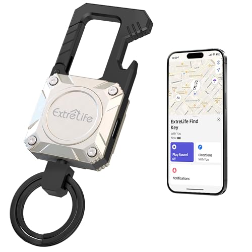 Image of ExtreLife Keychain, Works with Apple Find My, Bottle Opener, Carabiner Car Key Chains with Gps Tracker