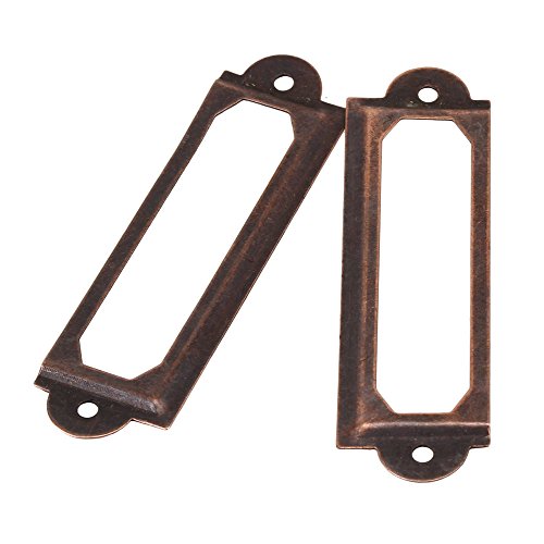 20PCS Red Bronzy Tag Label Frame Handle Card Holder Pull Drawer Jewelry Box