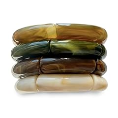 4pcs-green & brown bracelets
