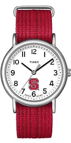 Timex ���j Weekender 38mm �r���v - NC State Wolfpack �X���b�v�X���[�V���O�����C���[�X�g���b�v�t��, ���b�h
