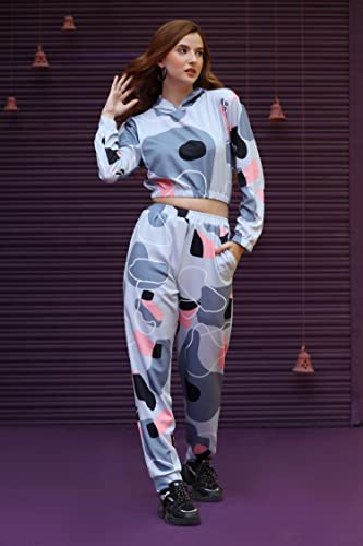 Image of GRECIILOOKS Co Ord Set for Women | Co Ord Set for Women Stylish |Printed Lycra Co Ord Set for Women | Travel Co Ord Set for Women | Full Sleeve