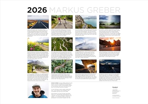 Supertrails Rennrad Kalender 2026 by Markus Greber im großen Panorama-Format. Freu Dich auf deine Tour 2026.