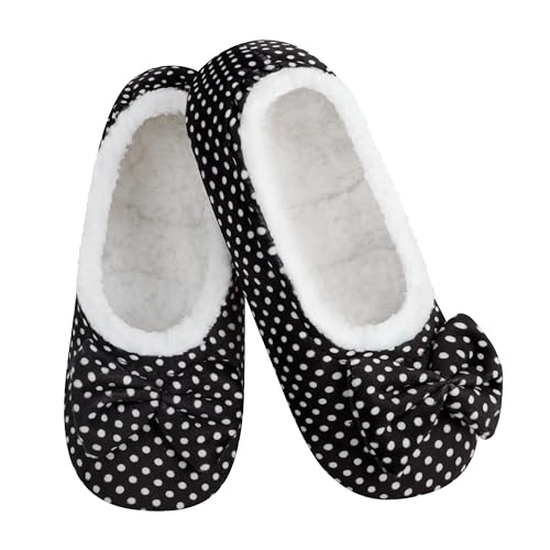 Image of Snoozies Ballerina Women Cute Slipper Socks Non Skid Sole and Soft Sherpa Lining