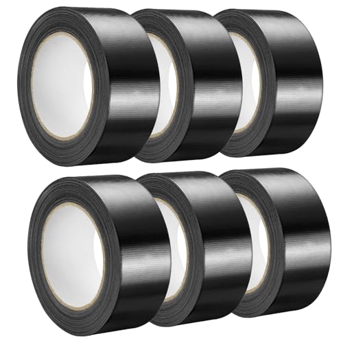 Ruban adhésif pour emballages solides noir 48mm toilé haute résistance en lot de 6