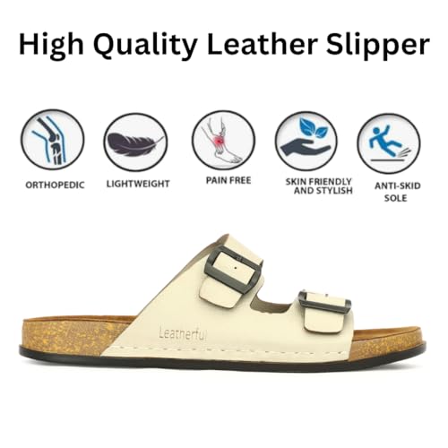 Image of Leatherful Men's premium leather slipper | Genuine Leather upper | Suede Leather Insole | PU sole | Stylish flip flop for men |