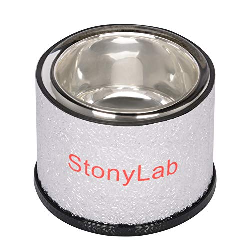 StonyLab Dewar Flask, Hemispherical Borosilicate Glass Dewar Flask with Aluminum Base, 80mm Interior