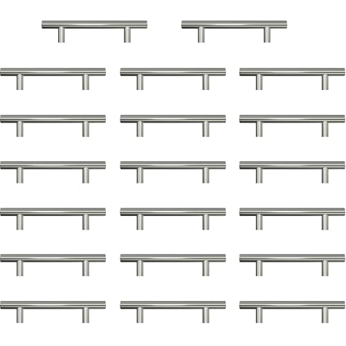 AwmnSrman Tiradores Cocina Tiradores Armarios 20 Piezas Acero 96 MM Inoxidable Lnstalación de Agujeros Lnstalación de Agujeros Plata
