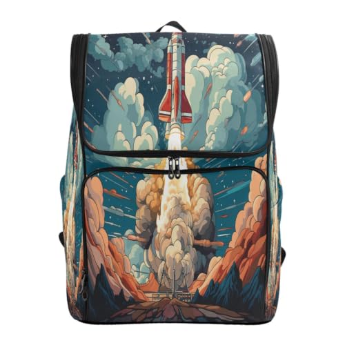 Sac à dos fusée de dessin animé grande capacité pour étudiants filles et garçons