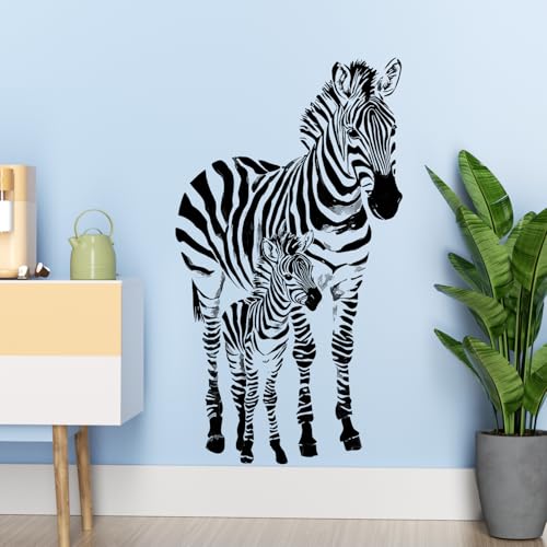 Vinilo Decorativo Zebra Rayada para Pared Blanco y Negro miniatura 6