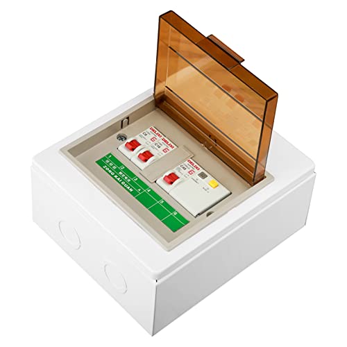 Jadeshay Consumer Unit 2 Way Garage Caravan Circuit Breaker 0A 30mA RCD 2MCB 6A+16A Consumer Circuit Breaker Box Fuse Board