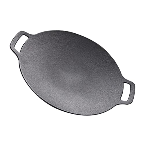 SOIMISS Sartén de Hierro para Barbacoa al Aire Plancha de Parrilla Portátil para Asar Carne Pescado y Vegetales para Camping y Exteriores