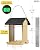 iBorn Bird Feeders for Outdoors,Bird Feeder with Weatherproof Metal Roof & 8 Drain Holes,Fully Detachable Birdfeeder Design,Easy Clean & Refill,Chew-Proof PC Windows,3.2 Lbs Capacity,Black Roof