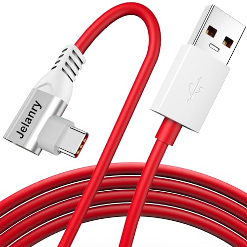 Jelanry for OnePlus SuperVOOC Warp Charging USB A to C Cable Right Angle 6FT, 65W 67W 80W Fast Charger Dash Charging Cable Rapid Data Syncing USB Type C Cable for OnePlus 12 12R Open 11 10 8T Nord 2T