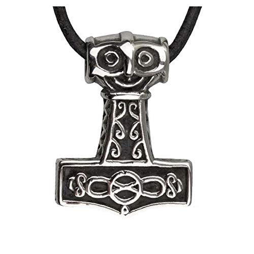 Colgante Celta thors martillo de plata etNox - protección contra Feiden, coraje y fuerza - con una correa de piel Cover